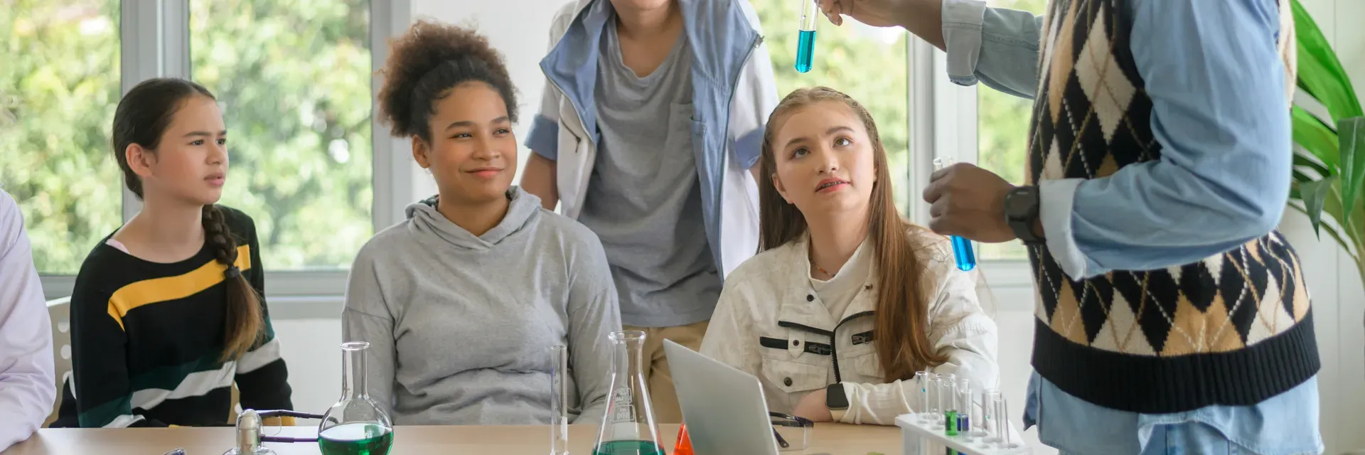 Students in a science lab